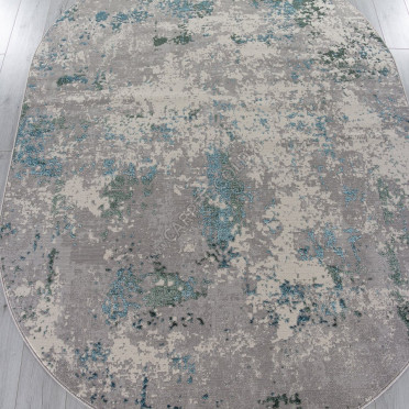 Ковер F477 - GRAY-BLUE - Овал - коллекция LIMAN