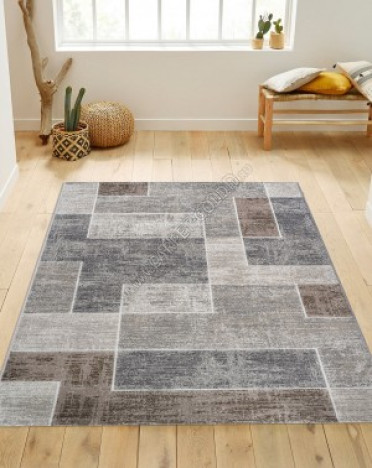 Ковер бельгийский 637458262 Argentum Platinum (PP Heatset Высокоплотный, бежевый, серый)