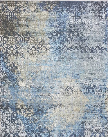 Ковер турецкий MK102 Qum (Полиэстер хит-сет, серый, голубой)