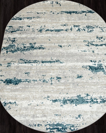 Ковер российский F298 PALERMO (PP Heatset Высокоплотный, синий, серый) овальный