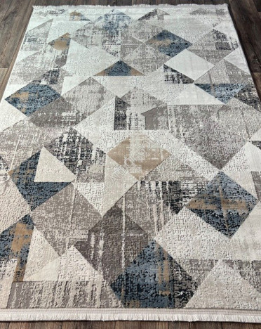 Турецкий ковер Atlantik Hali Deco 10128A (Полиэстер, синий, серый)