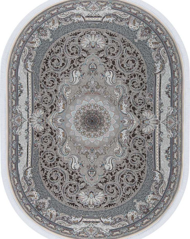 Иранский ковер овальный Iran Mashad 1500 G144 (Акрил, серый)