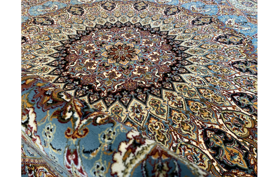 Ковер турецкий Абришим 3809A BLUE прямоугольный