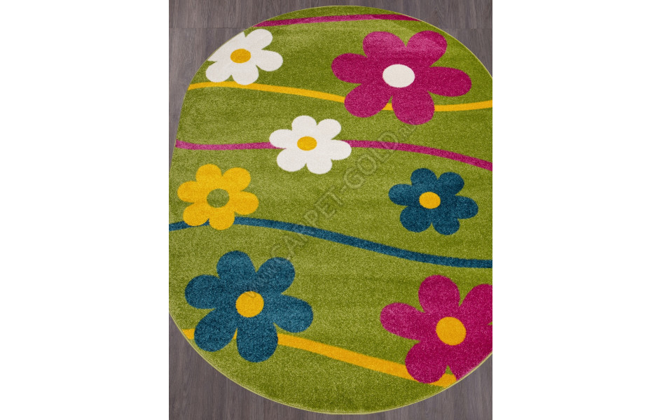 Детский ковер 1021 - GREEN - Овал - коллекция RIO