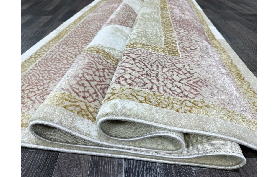 Розовый ковер A3582A_IVORY PINK Lowa