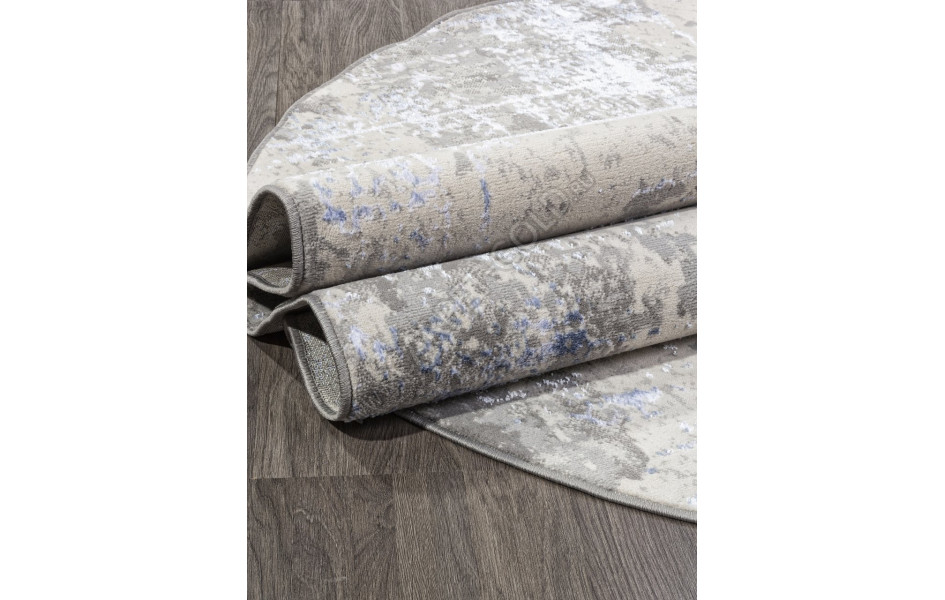 Ковер F169 - CREAM-BLUE - Овал - коллекция LIMAN